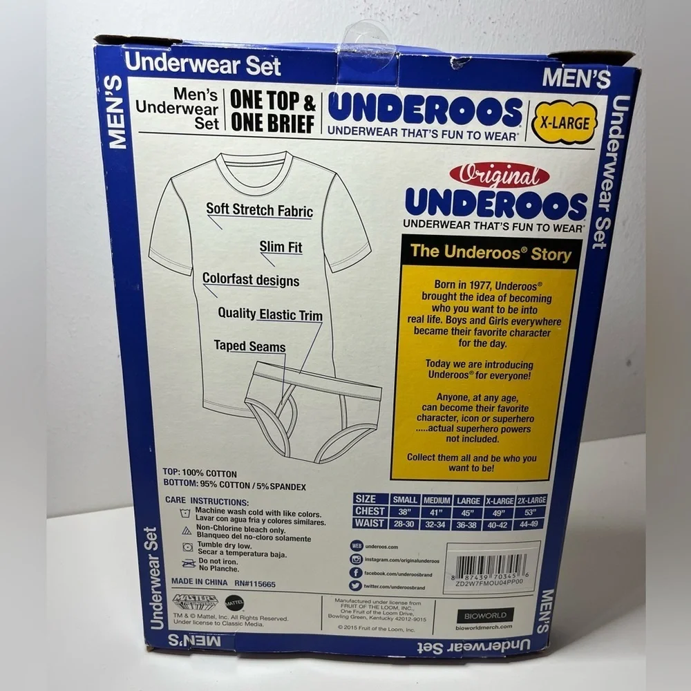 Masters of the Universe Skeletor Underroos Set XL NIB Retro Collectible